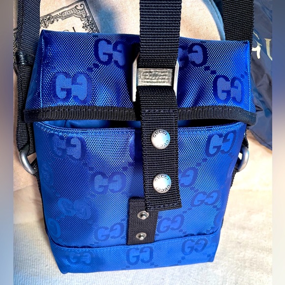 NWOT GUCCI Off The Grid Blue Nylon Messenger Crossbody with Dustbags - Picture 6 of 9